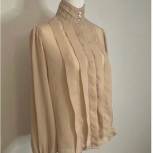 Gap| Sheer Taupe/Tan Blouse.